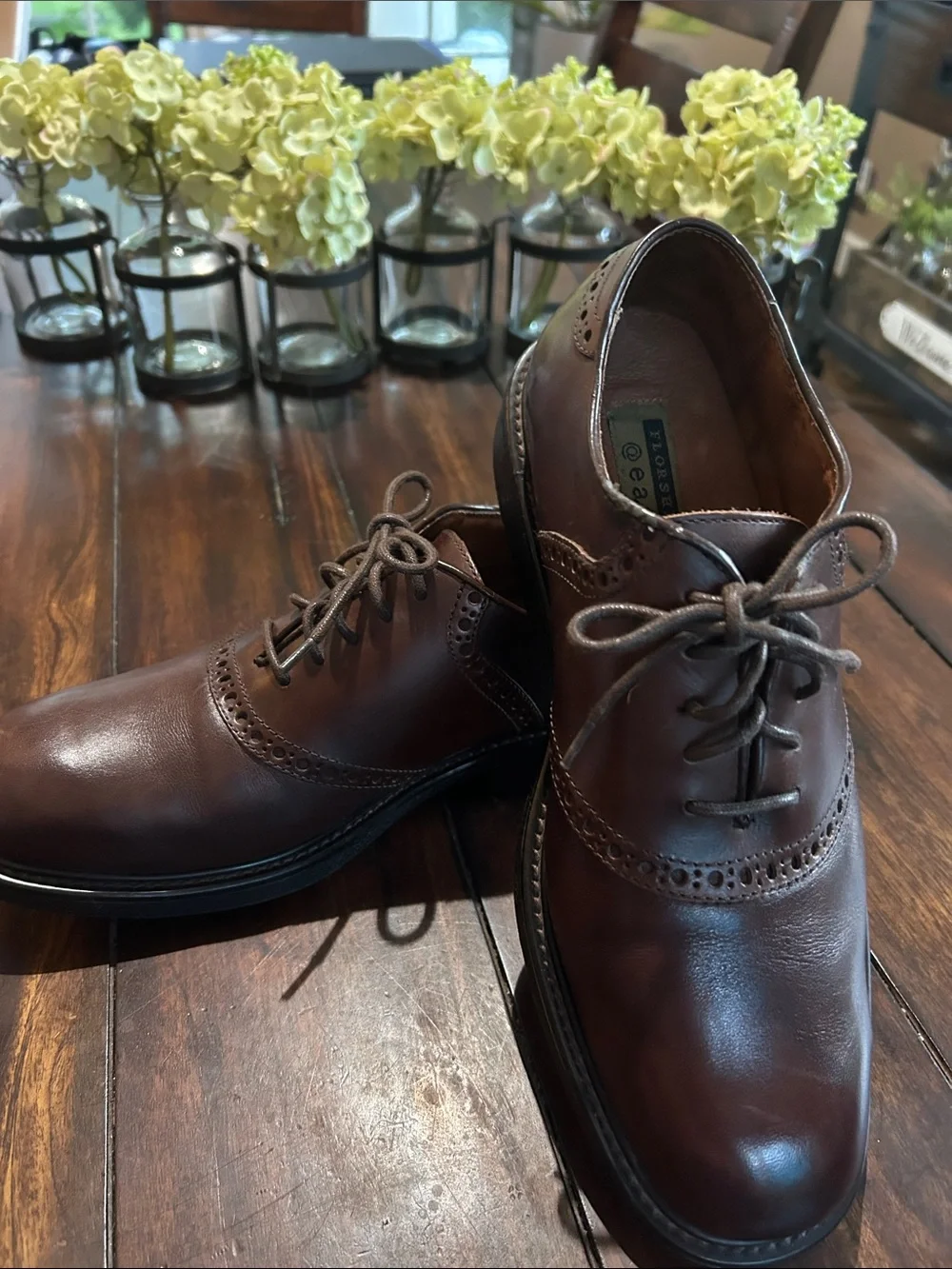 Florsheim Brown Leather Wingtip Derby Shoes